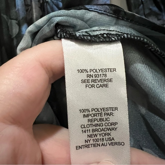 Elie Tahari Medium Floral Designer Long Balloon Sleeve Pintuck Blouse Top R7 - Picture 5 of 5